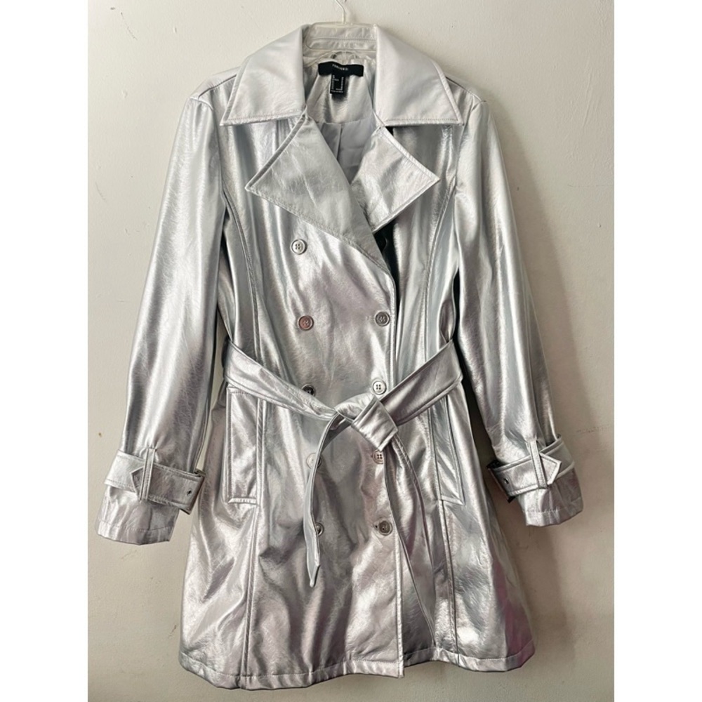 Forever 21 Silver Trench Coat